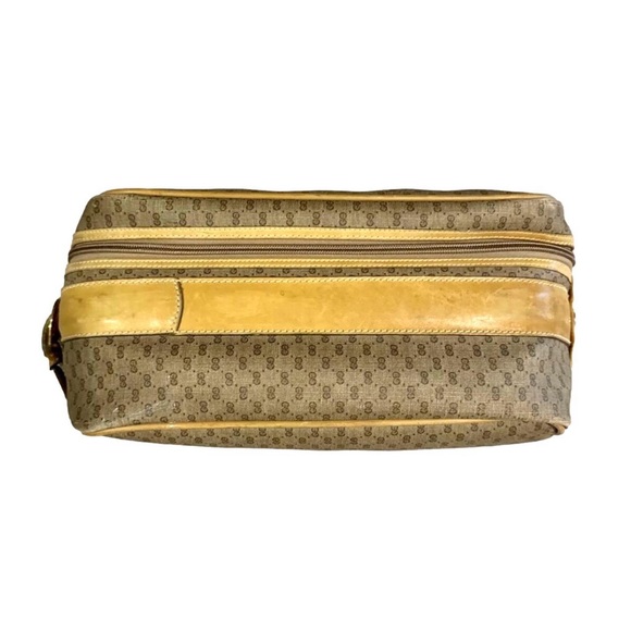 GUCCI GG Leather Coated Canvas Carry-On Travel Bag Sherry Line Stripes Suitcase - Picture 12 of 16